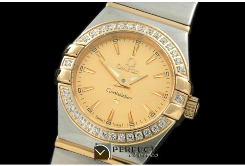 OMCO00043D Double Eagle Ladies SS/YG/TT Gold Stk Swiss Qtz
