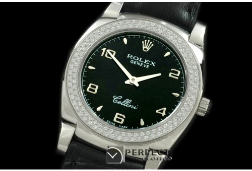 RLCL00127D Ladies Cellini SS/LE/Diam Black Num Swiss Quartz