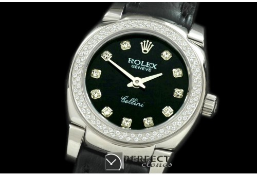 RLCM00117D Ladies Mini Cellini SS/LE Black Diam Swiss Quartz