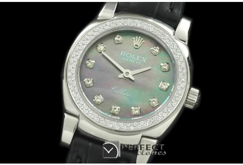 RLCM00120D Ladies Mini Cellini SS/LE MOP Green Diam Swiss Quartz