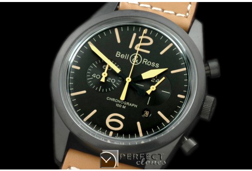 BR126-1012 BR126 Vintage Heritage Chrono PVD/LE Blk OS20