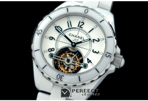 CHAT10002 J12 Toubillon White Ceramic H/W Flying Tourbillon