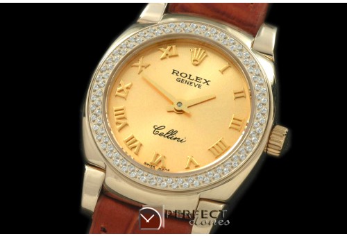 RLCM00205D Ladies Mini Cellini YG/LE MOP Gold Roman Swiss Quartz