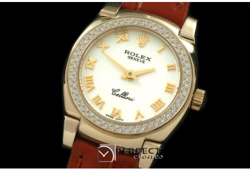 RLCM00201D Ladies Mini Cellini YG/LE White Roman Swiss Quartz