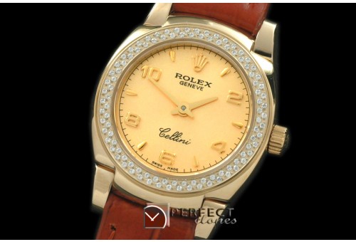 RLCM00225D Ladies Mini Cellini YG/LE MOP White Num Swiss Quartz