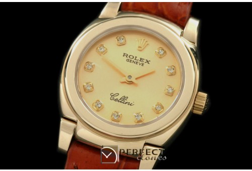 RLCM00215 Ladies Mini Cellini YG/LE Gold Diam Swiss Quartz