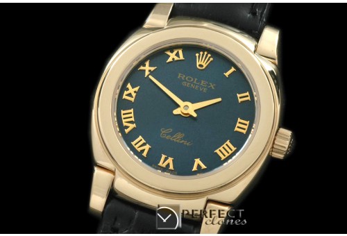 RLCM00209 Ladies Mini Cellini YG/LE Blue Roman Swiss Quartz