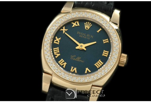 RLCM00209D Ladies Mini Cellini YG/LE Blue Roman Swiss Quartz