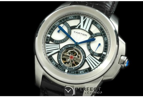 CARCC10033 Calibre de Cartier Calender Tourbillon SS/LE Wht/Blk