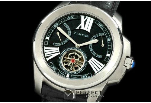 CARCC10032 Calibre de Cartier Calender Tourbillon SS/LE Black