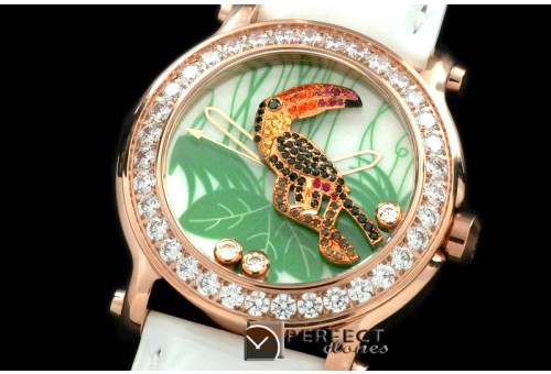 CP00067L Happy Sports Animal Kingdom RG/LE Diam White Swiss Qtz
