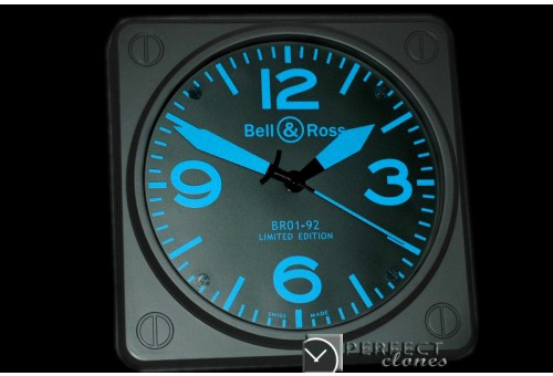 BOC10013 BR01-92 Black/Blue Wall Clock 30mm