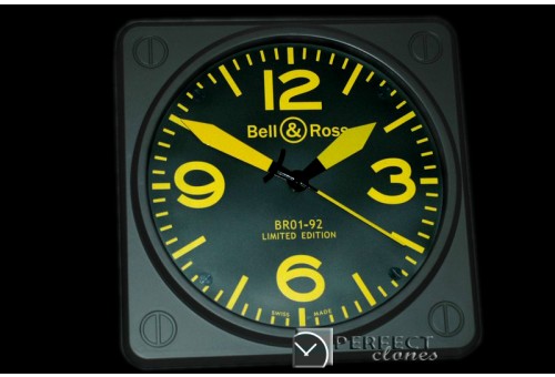 BOC10014 BR01-92 Black/Yellow Wall Clock 30mm