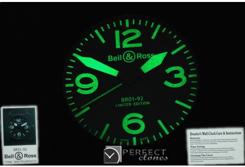 BOC10015 BR01-92 Black/Green Wall Clock 30mm