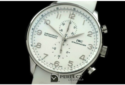 IWPG19991 Portuguese Rattrapante Chrono SS/RU White/Sliver Jap O