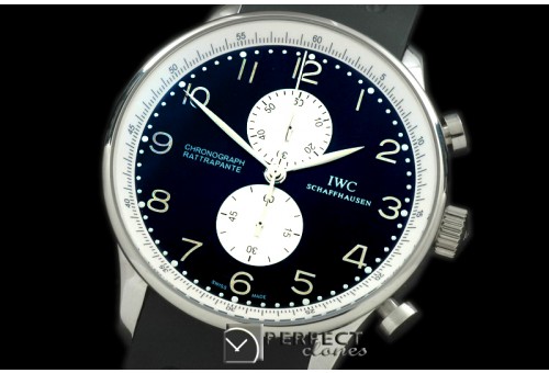IWPG19995 Portuguese Rattrapante Chrono SS/RU Black/White Jap OS