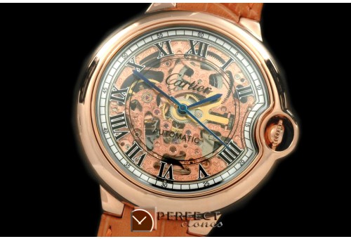 CARBA10046 Ballon Bleu de Cartier RG/LE Skeleton Dial Asian 2813