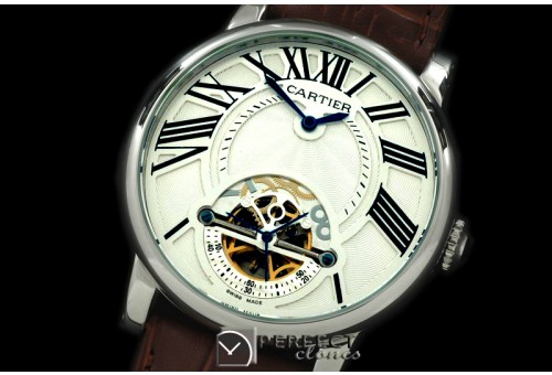 CARDC10041 Ronde de Cartier Tourbillon SS/LE White Asian 2813