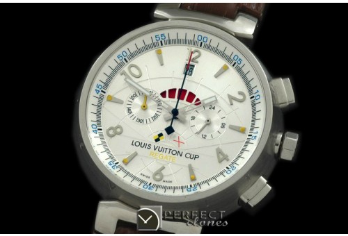 LV10051 LV Cup Regetta Chronograph Ladies SS White Jap Qtz C/w