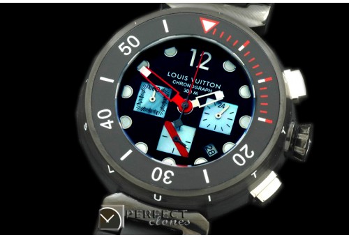 LVD01022 Tambour Men Diving Chrono PVD/RU Black Jap OS Qtz