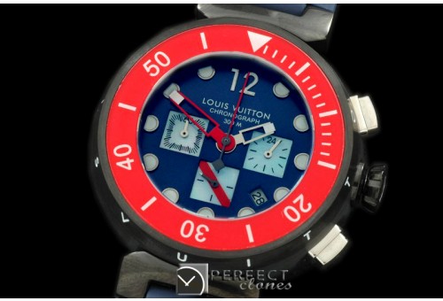 LVD01023 Tambour Men Diving Chrono PVD/RU Blue Jap OS Qtz