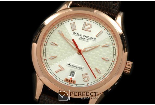 PP00116 Calatrava Men RG/LE White Swiss 2824-2
