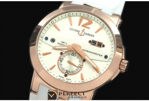 UNDT10031 Dual Time Men RG/RU White/White Asian 2813 23J
