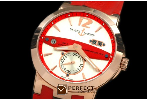 UNDT10032 Dual Time Men RG/RU White/Red Asian 2813 23J