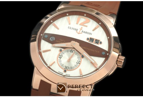 UNDT10033 Dual Time Men RG/RU White/Brown Asian 2813 23J