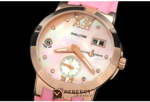 UNDT10022 Dual Time Ladies RG/RU MOP Pink Asian 2813 23J
