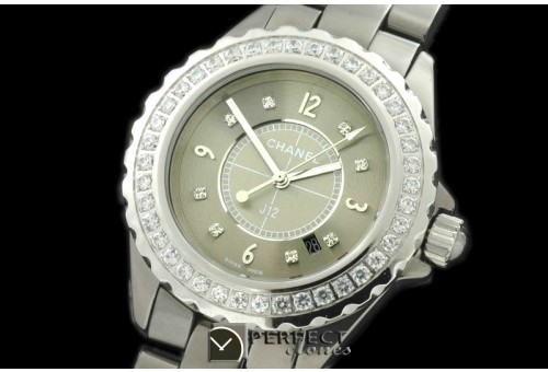 CHA-CM-3001D J12 Chromatic Men TI/CER Grey Jap Quartz/Boxset