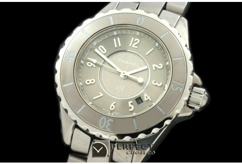 CHA-CM-2001 J12 Chromatic Ladies TI/CER Grey Jap Quartz/Boxset