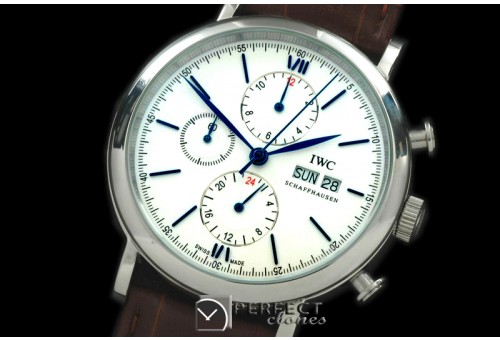 IWPT10028 Portofino Chrono SS/LE White Asian 21J Faux Chrono