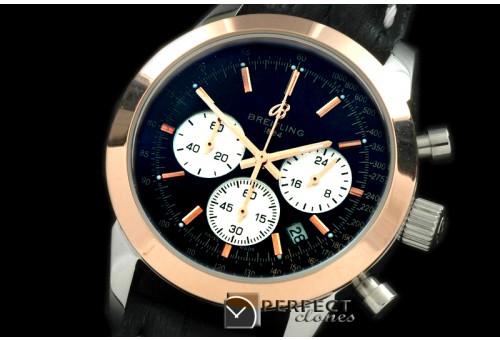 BLTL10012L Ladies TransOcean Chrono SS/YG/LE Black Jap OS2Qtz