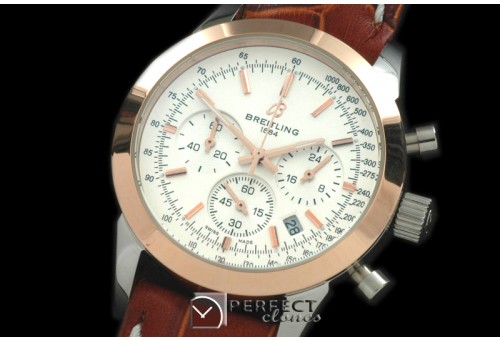 BLTL10011L Ladies TransOcean Chrono SS/YG/LE White Jap OS2Qtz