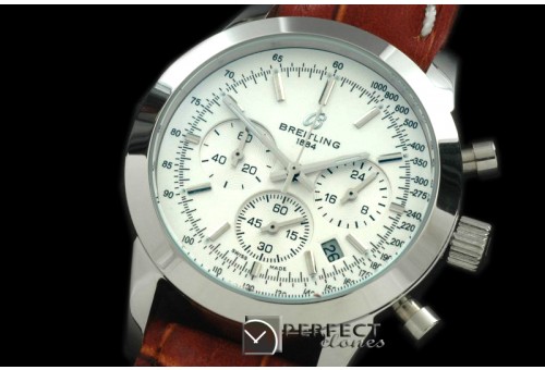 BLTL10001L Ladies TransOcean Chrono SS/LE White Jap OS2Qtz