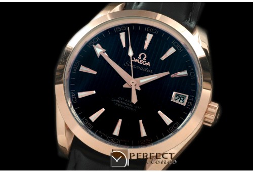 OMAT10007 Aqua Terra Seamaster RG/LE Black Asian 2813