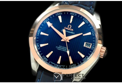 OMAT10008 Aqua Terra Seamaster RG/LE Blue Asian 2813