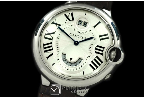 CARBA01021L Ballon De Cartier Men BigDate/Duo Time SS/SS White S