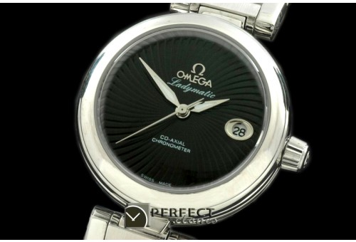 OMDEL00104 Deville Ladymatic SS/SS Blk Swiss Quartz