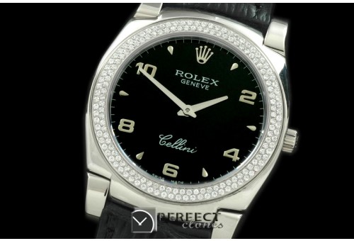 RLC00128D Cellini SS/LE Black Num Swiss Quartz