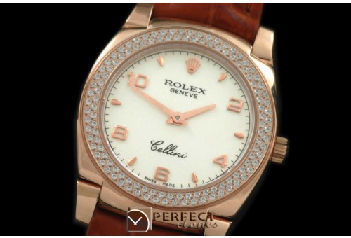RLCL00321D Ladies Cellini RG/LE/Diam White Num Swiss Quartz