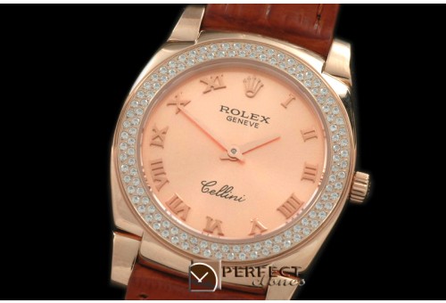 RLCL00305D Ladies Cellini RG/LE/Diam Rose Swiss Quartz