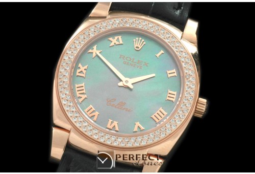 RLCL00306D Ladies Cellini RG/LE/Diam MOP Green Swiss Quartz