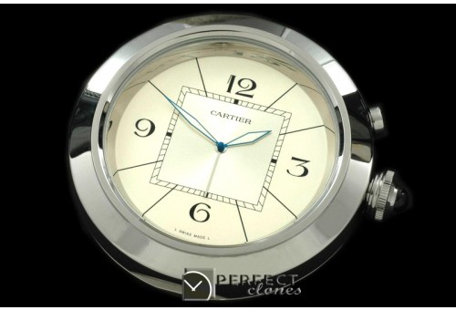 CAR-ALM-1021 Seatimer Style SS White Alarm Clock with Boxset