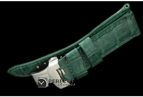 PNA01019 24/22 Green Croc Leather Strap /Deployant for 44mm