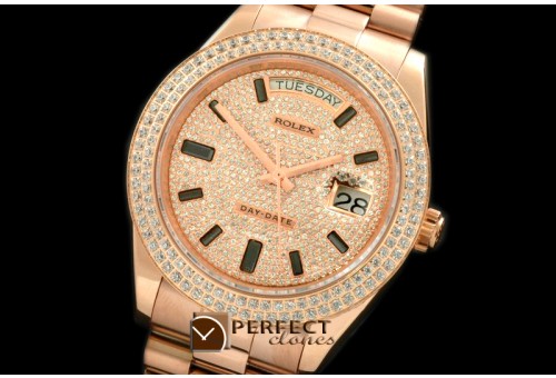 R41DDR90002 RG Pres 2-Diam Bez Diam/Ruby Dial Swiss Eta 2836