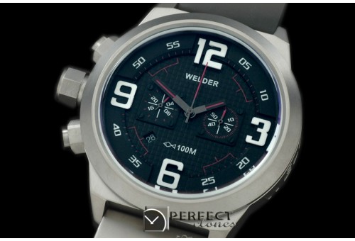 WLD20001 K31 Chronograph SS/RU Black/Red Jap Qtz