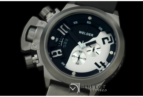 WLD30001 K24 Chronograph SS/RU Black/White Jap Qtz