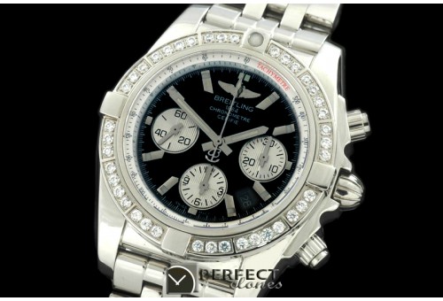 BLB01-20002 Chronomat B01 TT SS/SS/Diam Black Sticks A-7750